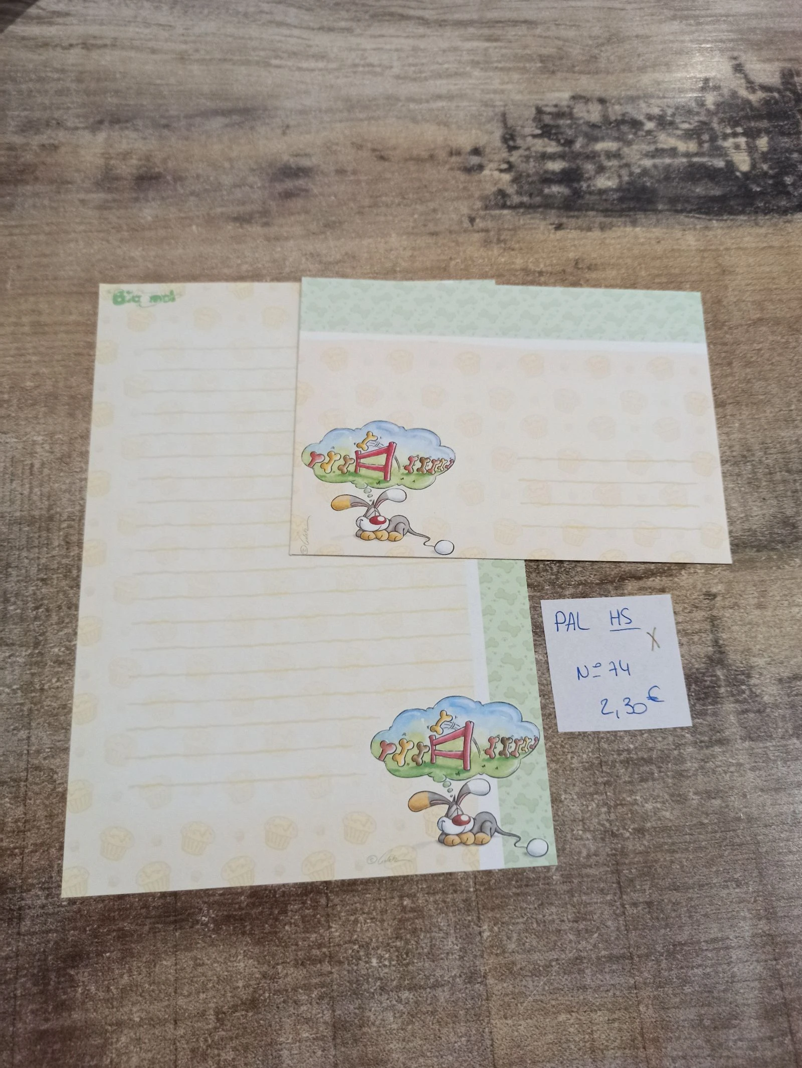 Papier à lettre Diddl 74 complet 2,30e 